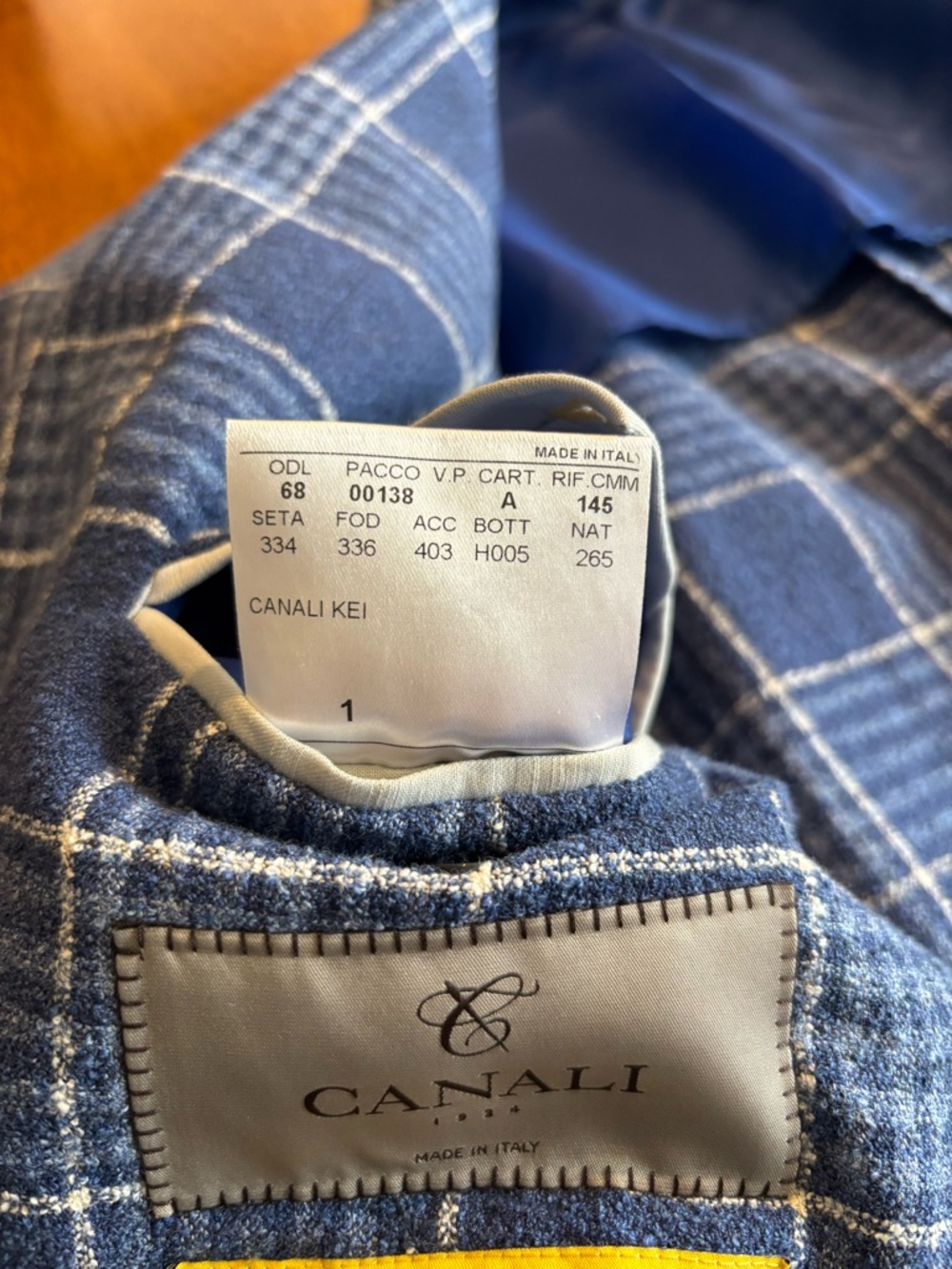 Canali Kei Double-Breasted Navy Plaid Sport Coat 40R - Picture 11 of 11